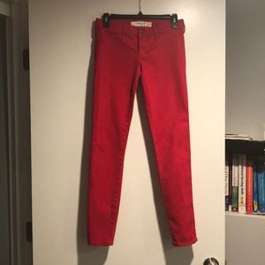 Abercrombie & Fitch red skinny jeans